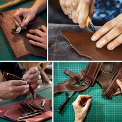 12×24 Inch 2.0mm Chestnut Tooling Leather Square Sheets For Craft Cowhide Pieces