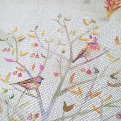 1 Yard Clarke and Clarke Coppice Summer Garden Fabric Birds Animals Trees Whimsy
