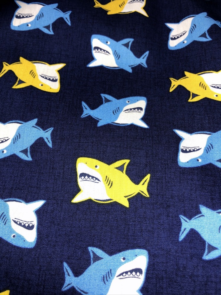 Robert Kaufmann Sevenberry Petite Sharks Cotton Fabric Sold by the Yard