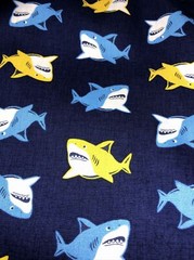 Robert Kaufmann Sevenberry Petite Sharks Cotton Fabric Sold by the Yard