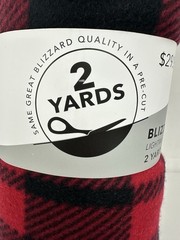 Joann Fabrics Lightweight Blizzard Fleece Luke Red & Black Buffalo Plaid 2 Yards