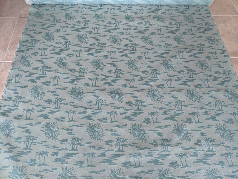Tropical Palm Tree Island and Palm Leaf Pattern Upholstery Fabric 8 yards