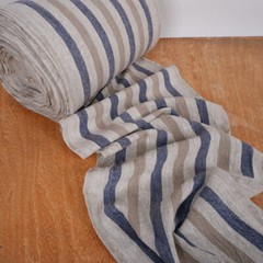 100% linen fabric 340gsm French stripes grain sack vintage navy black beige