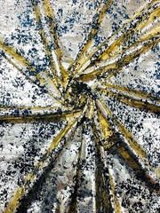 Gold Stretch Velvet Splatter foil design/4-way Stretch Fabric by the yard