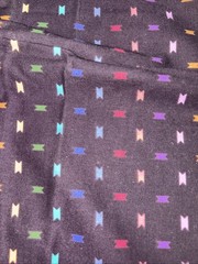 Springs Industries Fabric Black W/ Multicolor Repeat Pattern See Photos 2 Yards