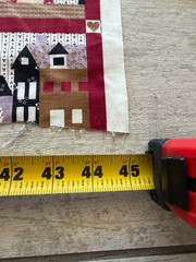 VTG Country Classic Simple Traditions Ameritex Fabric Houses Hearts Folk Art 3YD