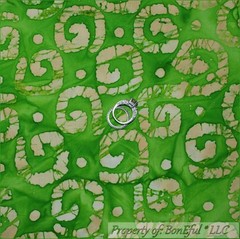 BonEful Fabric FQ Cotton Quilt Green BATIK Spring Tone Swirl Tie Dye Hippie Girl