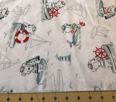 Bear Sailing 18” X 43” Flannel fabric #2459