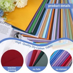 40 PCS 10×10 Inch Solid MultiColor Fabric Squares Bundles Quilting Craft