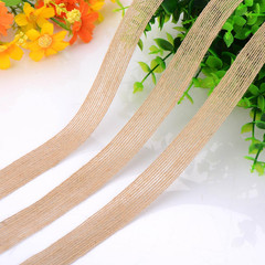 2 Rolls Burlap Ribbon 0.8 Inch X 11 Yard Natural Linen Woven Fabric Ribbon Weddi