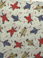 Vintage Baby/Kids Clowns Print Cotton Fabric 44”W x 1YD