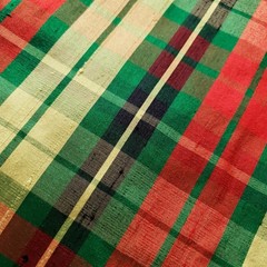 Green Red Yellow Christmas Plaid Silk Dupioni Fabric Iridescent 42″ by the Yard