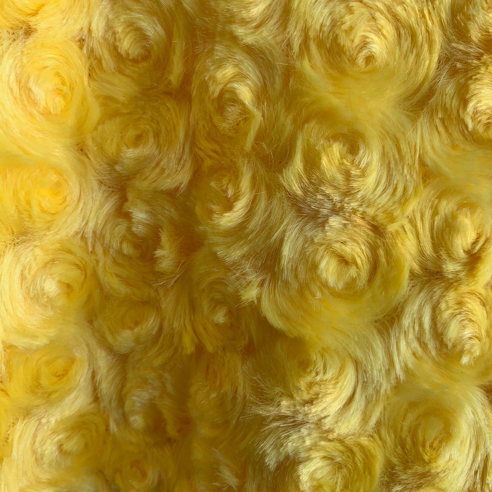 Ruth YELLOW Cuddle Minky Rosette Soft Faux Fur Fabric by the Yard – 10083