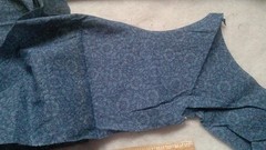 Fabric Kaufmann “Blue Flowers” on Blue 9″ x 29″ Lots more attached $3.95