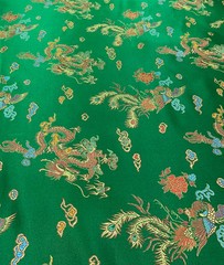 Hope GREEN Dragon Brocade Chinese Satin Fabric by the Yard – 10040