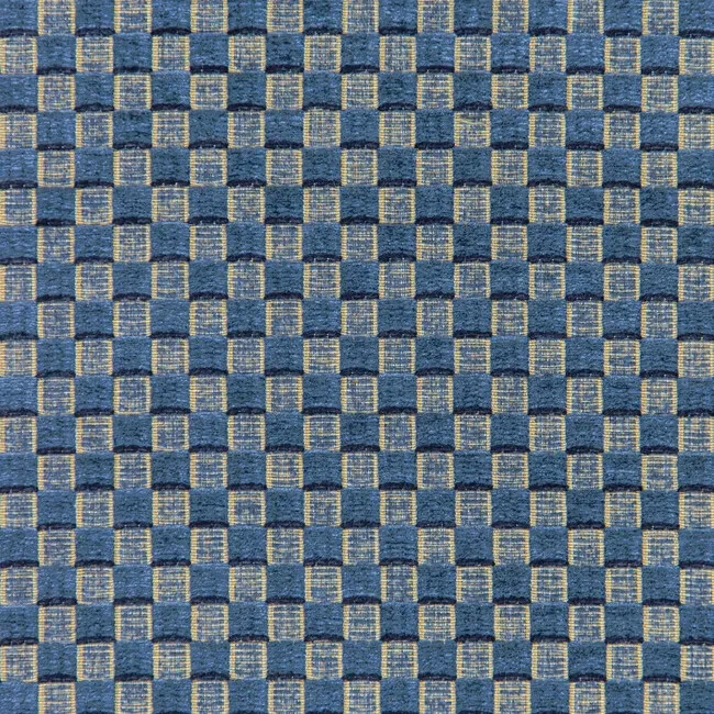 Lee Jofa Chenille Check Basketweave Uphol Fabric- Allonby Weave / Blue 2.15 yds