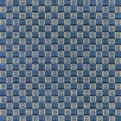 Lee Jofa Chenille Check Basketweave Uphol Fabric- Allonby Weave / Blue 2.15 yds