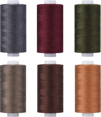 Simthread All Purpose Thread Polyester 6 Dark Colors, 400 6 Black Colors