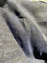Gambiered Silk Linen Denim Fabric Natural Dye Mud Silk By Half YARD 45momme