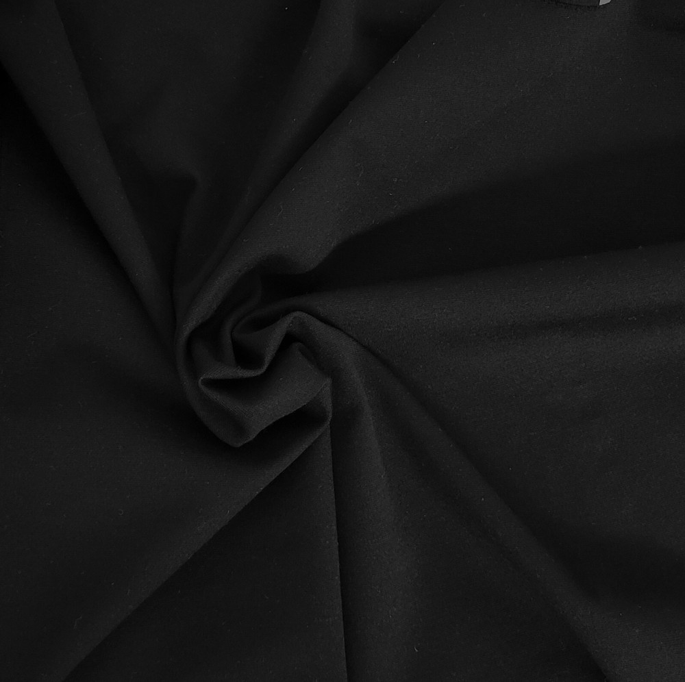 Black Ponte Roma Knit Fabric by Yard 310 GSM Made in Italy 5/22