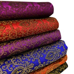 Brocade Silk Fabric Handcrafted Clothing Bridal Wedding Dressmaking Home Textile