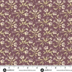 ANDOVER – Forest Glen by Renee Nannmeman – Tuberose – Eggplant ,1/4 yard