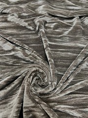 Pauline TAUPE BROWN Wrinkled Polyester Crushed Stretch Velvet Fabric by the Yar