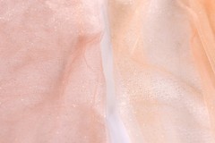 Peach Glitter Tulle Fabric by the Yard, Sparkly Tulle for Dresses and Decor