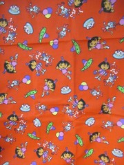 Dora the Explorer with Boots W/PARTY Cotton FABRIC RED MULTI 1 1/2 YDS X 44″