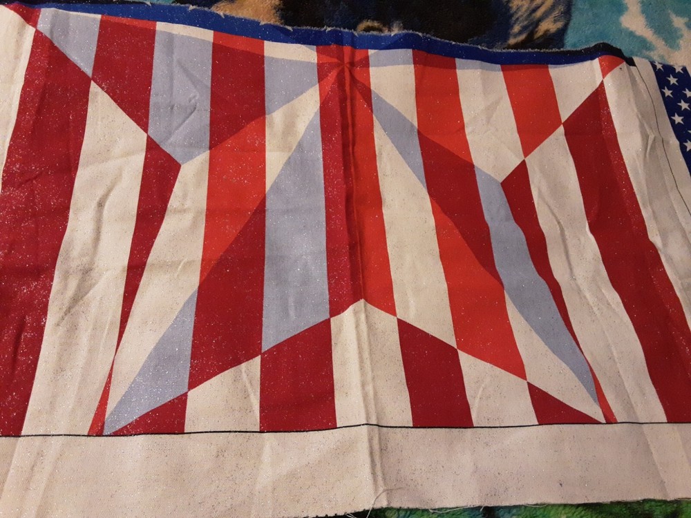 Fabric Sparkles Red White Blue 20 L X 45 W Multicolor