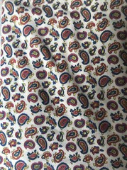 Vintage Knit Fabric Red Yellow and Blue Paisley Print 1 1/3 yards