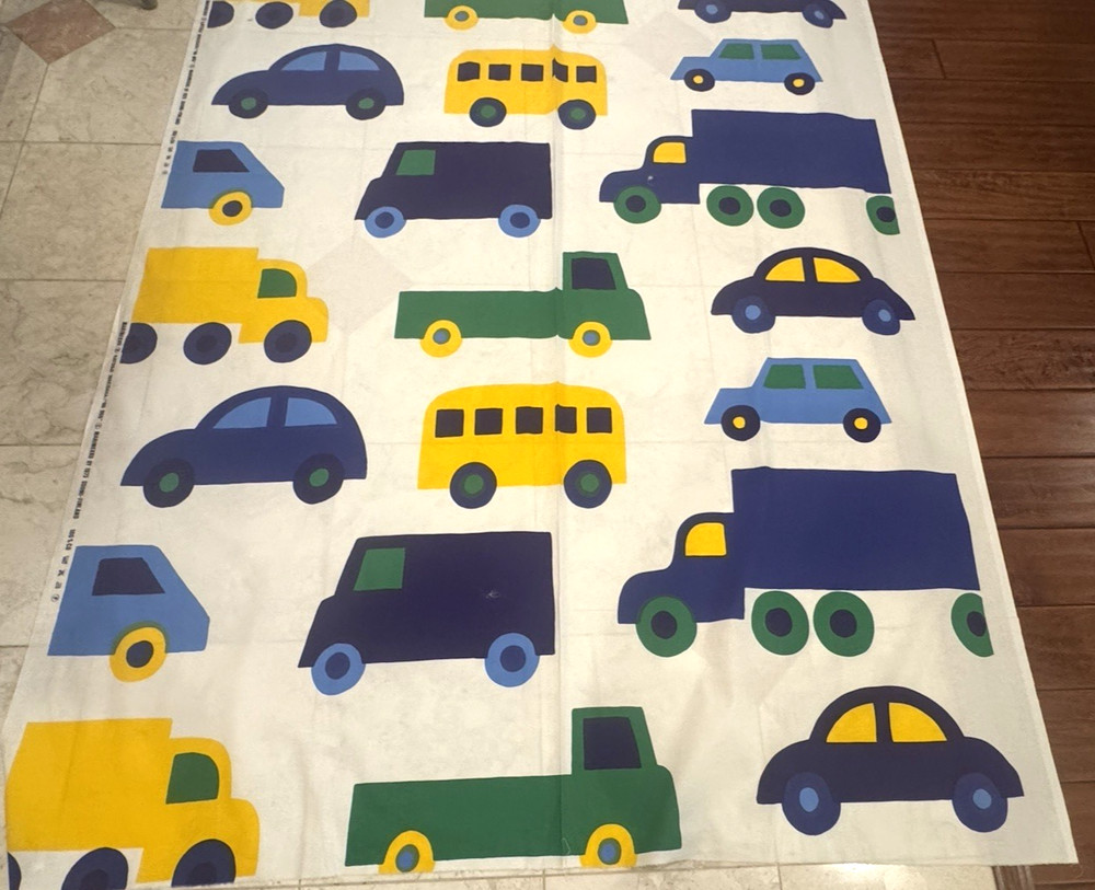 BRAND NEW 3.33 Yards Marimekko Bo Boo Vehicle Multi Color Fabric-one piece