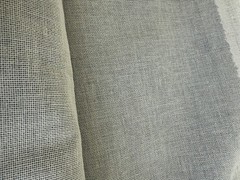 Vintage 70’s Grey Velvet Upholstery Fabric Modern Geometric Print 3+ yards x 58″
