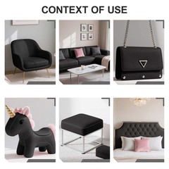 Faux Leather Fabric Smooth Solid 54″ x 36″ (Black)