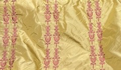 100% SILK TAFFETA FLORAL STRIPES EMBROIDERED DRAPERY HOME DECOR Sold by the yard