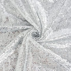 15 Feet Silver Sequin Fabric – Glittery Dress Material