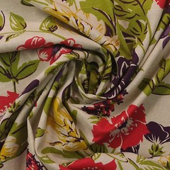 BRAEMORE BECCA FIESTA RED PURPLE FLORAL MULTIUSE LINEN FABRIC BY YARD 54″W