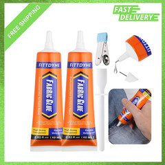 Fabric Glue Permanent 60ML Clear, Washable Clothes Repair Adhesive for Patches