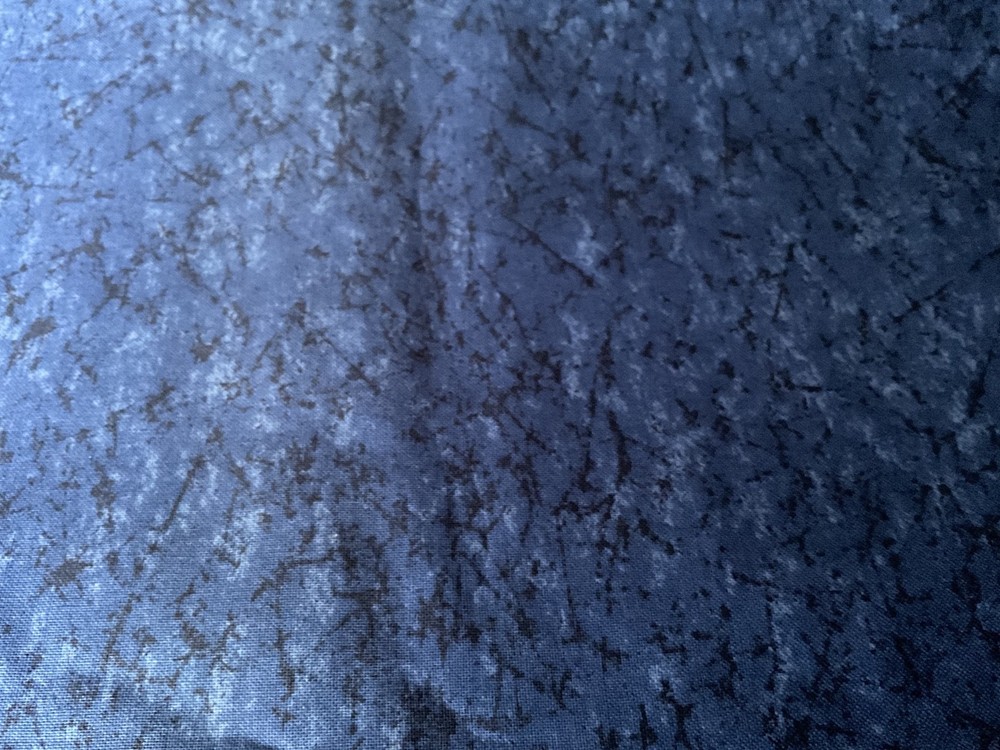 Blue mottled 109% Cotton Fabric Quilting 52” wide x 55”