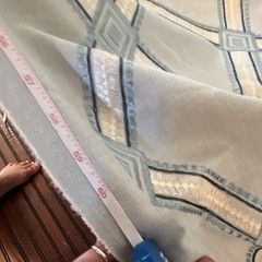 Caribbean Blue Diamond Drapery Upholstery Fabric Piece, 56″ x 80″, M6466