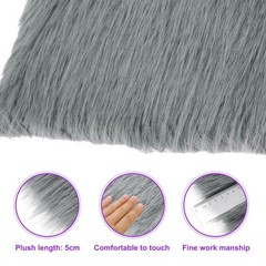 30″x30″ Charcoal Faux Fur Square Fabric for Crafts, Gnomes, Animal Costumes