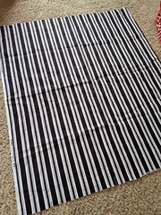 Waverly Inspirations Fabric Remnant Striped Black/Brown/White/Beige (45″x51″)