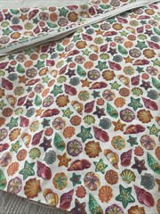 Vintage Fabric Lyndurst Cotton Colorful Seashells Sold BTY Janet Orfini
