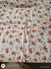 Vintage cotton fabric, floral, 22 by 33, sewn into bag of 22 by 16 1/2 inches,3A