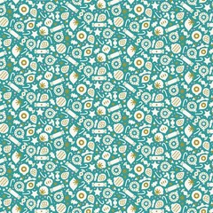 Polar Magic by Figo Fabrics – Party on Turqoise (90176M-62) (sold by the yard)