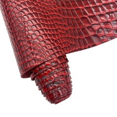 Embossed Alligator Synthetic PU Fabric, 12 X 54 Inch Crocodile Vinyl Faux Leathe