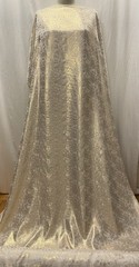 Luxury Silk Gold Lurex Brocade Champagne Tree Motif Fabric By The Yard 44″ Wide