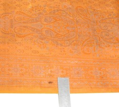 Sushila Vintage Banarasi Woven Scrap Saree Pure Satin silk Orange Sari Fabric