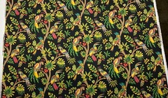 MILL CREEK TAILFEATHER FRESCO BLACK FOREST BIRD VINE OUTDOOR FABRIC BY YARD 54″W