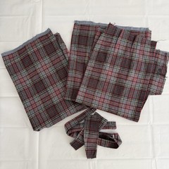 Vtg Pendleton Wool Deconstructed Skirt Remnants Tartan Plaid Gray Red Black